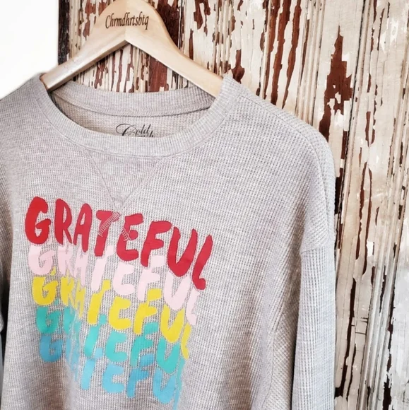 Cold Crush Graphic Crop Sweatshirt Grey Multi Size L - Picture 4 of 13